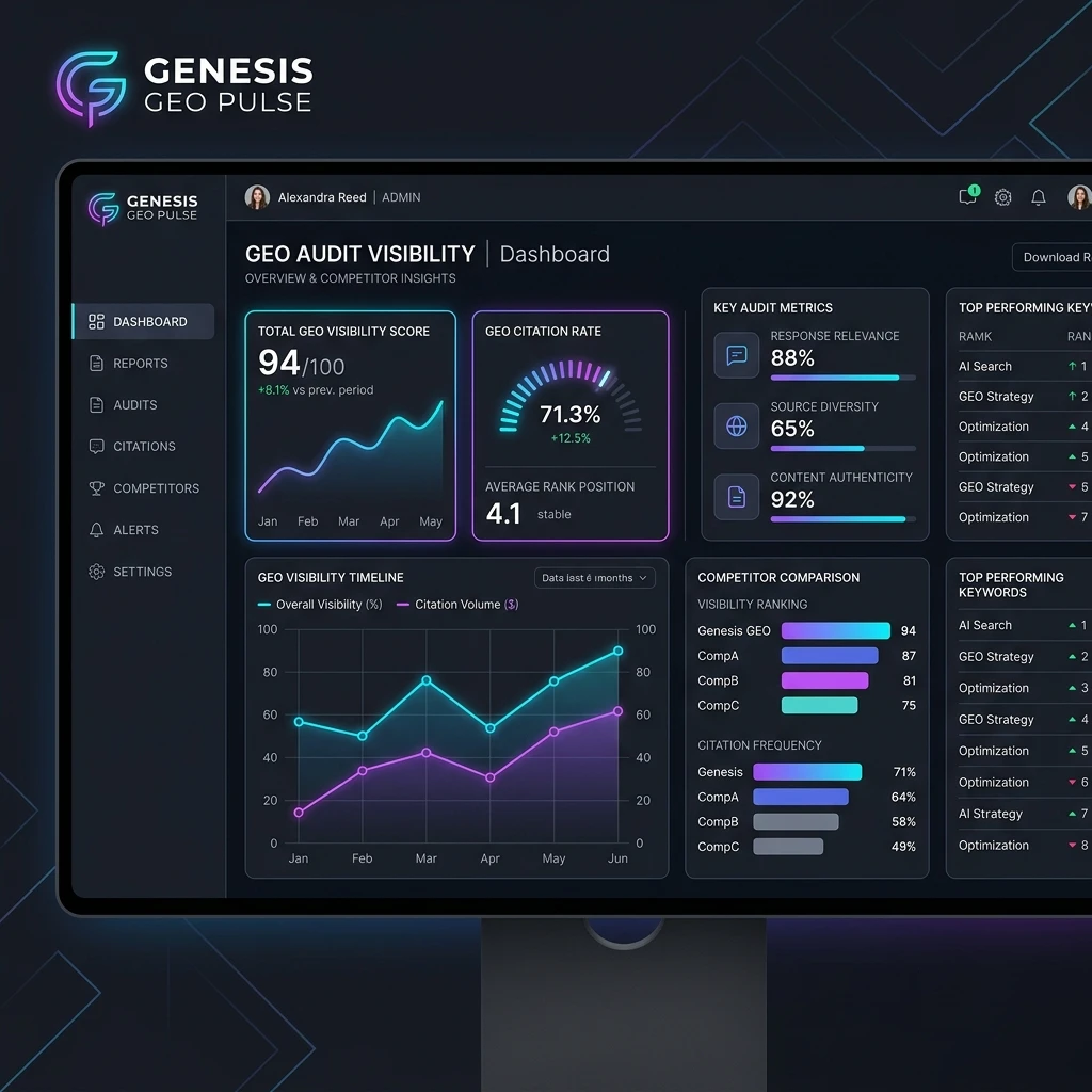 GEO Audit Dashboard Visibility Metrics