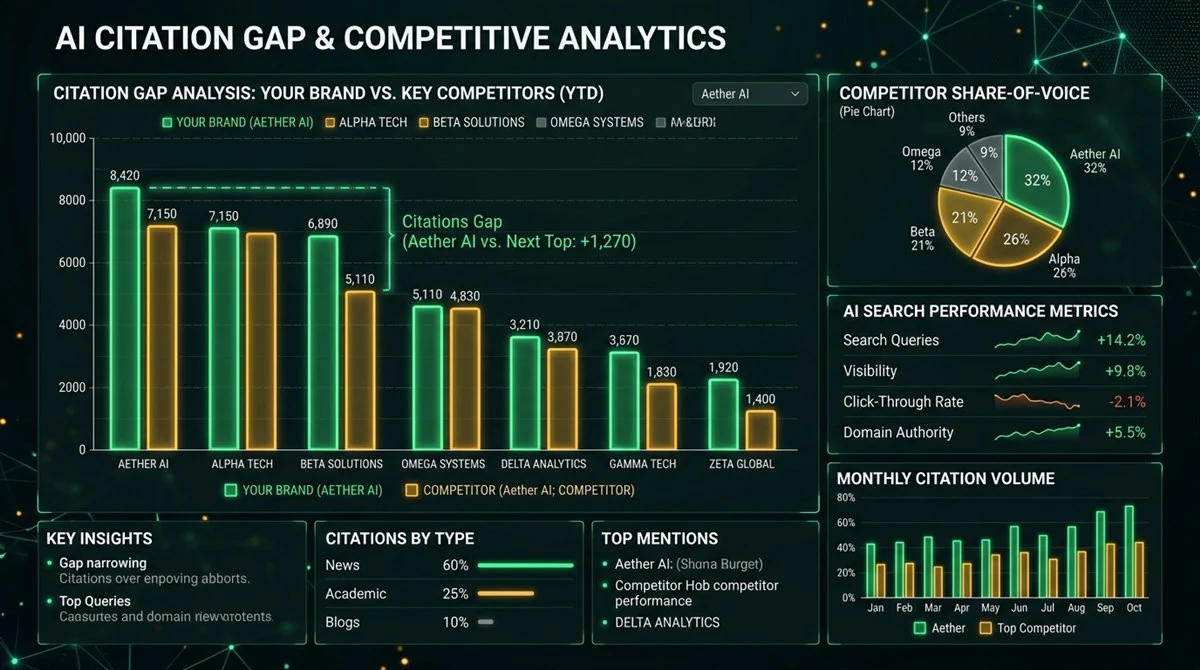 GEO for B2B brands - AI shortlist vendor comparison dashboard